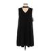 AB Studio Casual Dress - Shift Mock Sleeveless: Black Print Dresses - Women's Size Medium