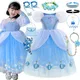 Robe de Princesse Cendrillon à Paillettes pour Enfant Costume d'Halloween Cosplay Balle