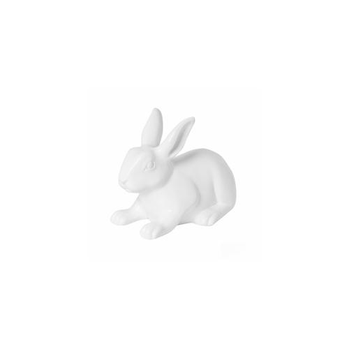 Deko-Hase Roger in weiß aus robustem Fiberstone, Größe M – E2229-S1-W