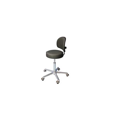 PROREGAL Drehhocker Indianapolis High, Rückenlehne | Sitzhöhe 54-72cm | Tragfähigkeit 110kg | Kunstleder-Sitz | Aluminium-Fußkreuz, Rollen | Schwarz Image