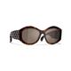 Chanel Woman Sunglass Oval Sunglasses CH5486 - Frame color: Dark Tortoise, Lens color: Brown