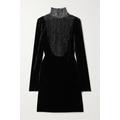Ralph Lauren Collection - Shamus Bead-embellished Embroidered Tulle And Velvet Mini Dress - Black