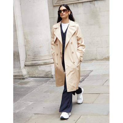Threadbare Women's Stone Double Breasted Trench Coat