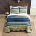 Twin Plaid Quilt Set Reversible Super Soft Light Green Blue