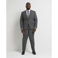 River Island Big & Tall checked suit jacket in grey check