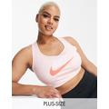 Nike Training Plus Futura Swoosh medium support sports bra in pink