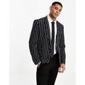 ASOS DESIGN skinny blazer in navy stripe