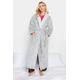 Pixiegirl Grey Soft Touch Contrast Maxi Dressing Gown 18-20 Pixiegirl | Petite Women's Dressing Gowns