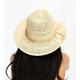 Accessorize straw trim stetson hat in beige-Neutral