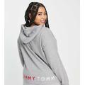 Tommy Hilfiger Curve embroidered lounge hoody in medium grey heather