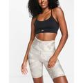 Reebok Yoga printed high waisted legging shorts in grey