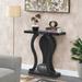 Modern Console Table in Weathered Gray and Faux Black Marble Wood - 54 x 84