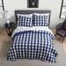 3 pc Full/Queen 100% Cotton Quilt Set Soft Lightweight Breathable Navy