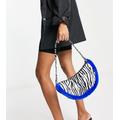 Public Desire X Paris Artiste Exclusive The Seven shoulder bag in zebra with faux blue fur-Multi