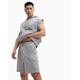 ASOS DESIGN tracksuit with oversized sleeveless hoodie & slim shorts in grey marl