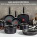 Ultimate Hard Anodized Nonstick Cookware Set 14 Piece Pots and Pans, Dishwasher Safe Black