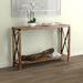 46"L 1-Shelf Metal Sides Console Table in Brown Reclaimed Wood - 54 x 84