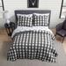 3pc King Quilt Set Soft Lightweight Breathable Dark Grey