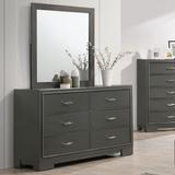 Lalt Contemporary Grey Wood 6-Drawer 2-Piece Dresser and Mirror Set by Furniture of America