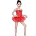 Girls Ballet Tutu Skirted Leotards Cross Straps Camisole Dance Dress Ballerina Outfit for Girls Toddler Dance Performance 3-12 Years