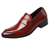 nsendm Male Shoes Adult Mens Leather Tennis Shoes Size 11 Comfortable Wedding Shoe Male Suit Shoes Mens Slip on Work Shoes Leather Red 11.5