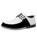 nsendm Male Shoes Adult Leather Tennis Shoes for Men Casual Business Lace Up Work Leisure Solid Color Leather Shoes Real Leather Men Shoes White 13