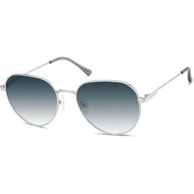 Zenni Aviator Rx Sunglasses Silver Stainless Steel Full Rim Frame