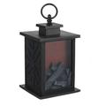 Black USB Battery Powered Decorative LED Light Fireplace Fame Lamp LED Lantern Light Table Fireplace Light Lantern Lamp LARGE