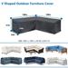 Gray Outdoor Sectional Sofa Cover Tailor for V/L Shaped Patio Furniture 100 x100 (V-Shaped)