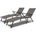 2PCS Patio Chaise Lounge Chair Adjustable Folding Recliner