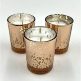 Citronella Glass Votive Candles (Set Of 12) - Hand Poured In Candle For Home Patio Citronella For Outside Garden Yard Balcony Summer Camping (Rose)