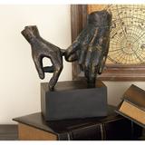 Studio 350 Black Polystone Hands Sculpture - 9 x 4 x 10