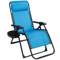 Zero Gravity Chair Oversized Recliner Heavy Duty Folding Chaise Light Blue