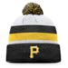 Men's Fanatics Branded Black Pittsburgh Pirates Stripe Cuffed Knit Hat with Pom