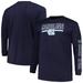 Men's Profile Navy North Carolina Tar Heels Big & Tall Two-Hit Graphic Long Sleeve T-Shirt