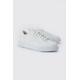 Mens White Smart Faux Leather And Suede Trainer, White