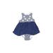 Little Me Short Sleeve Onesie: Blue Bottoms - Size 6 Month