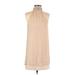 Nu Collective Casual Dress - Mini Turtleneck Sleeveless: Tan Solid Dresses - Women's Size X-Small