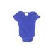 Hanna Andersson Short Sleeve Onesie: Blue Solid Bottoms - Kids Boy's Size 50