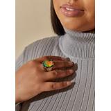 Plus Size Iridescent Oval Stretch Ring