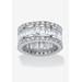 Women's Platinum over Sterling Silver Cubic Zirconia Eternity Bridal Ring by PalmBeach Jewelry in Cubic Zirconia (Size 8)