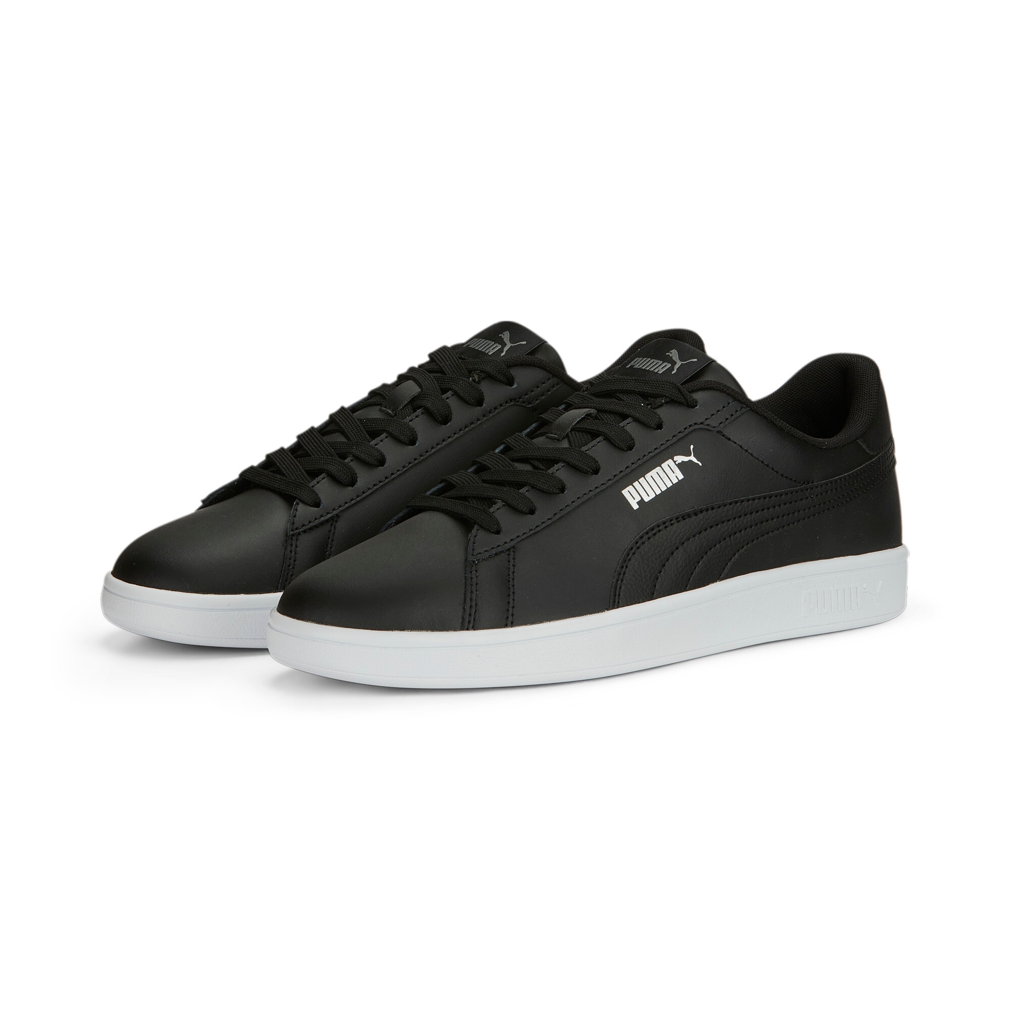 Sneaker PUMA "SMASH 3.0 L", Damen, Gr. 40, schwarz (puma schwarz, puma schwarz, puma weiß), unifarben, Schuhe Sneaker