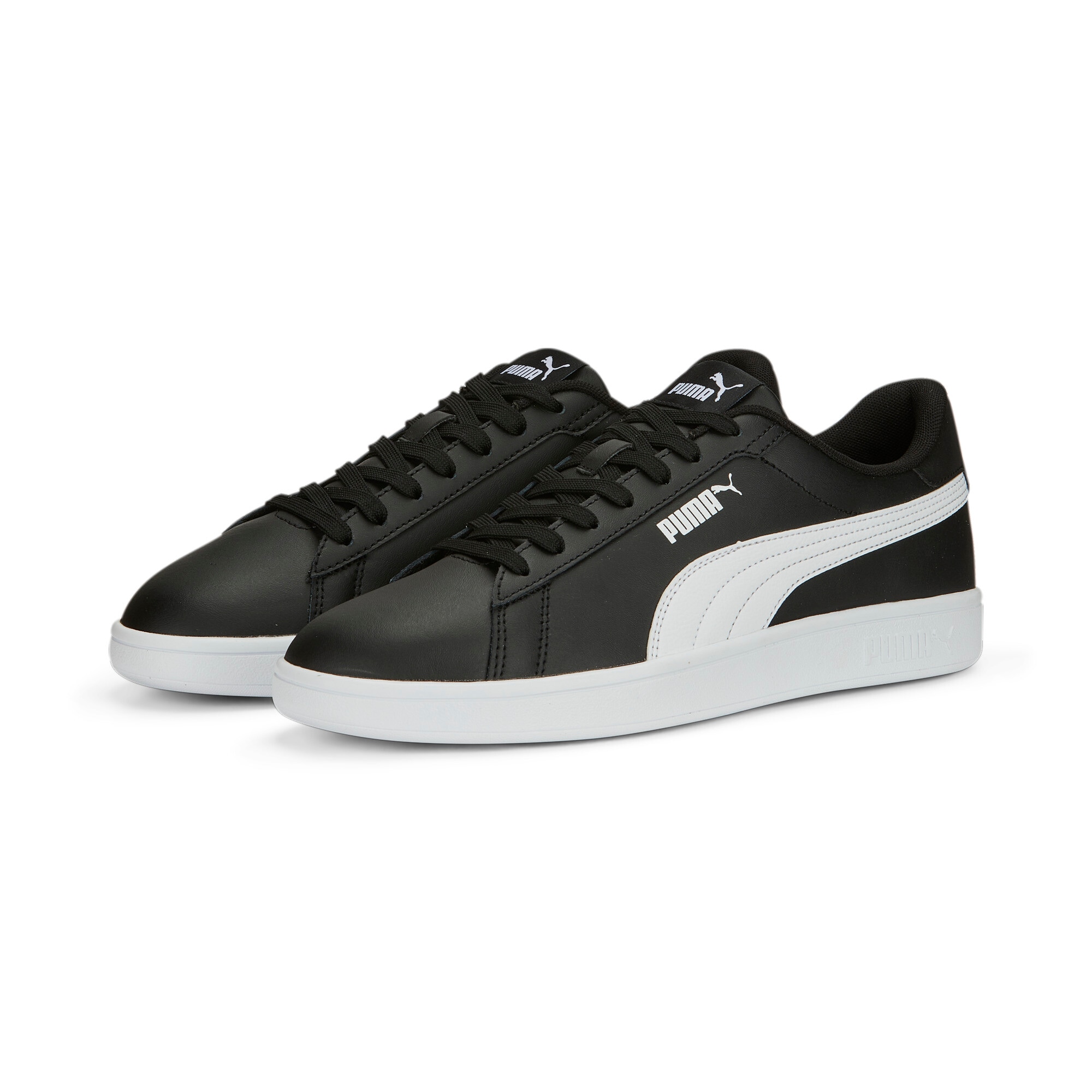Sneaker PUMA "SMASH 3.0 L", Damen, Gr. 45, schwarz-weiß (puma schwarz, puma weiß), unifarben, Schuhe Sneaker