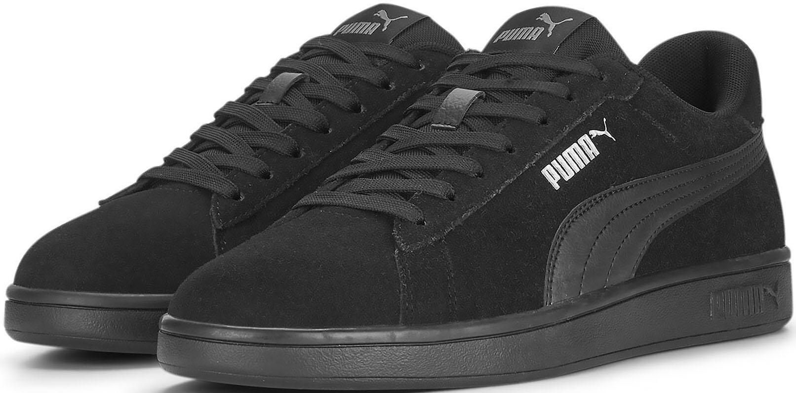 Sneaker PUMA "SMASH 3.0", Herren, Gr. 44, schwarz (puma schwarz, puma schwarz, puma silber), unifarben, Schuhe Sneaker
