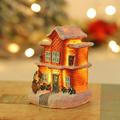 Christmas Decoration Resin House LED Light Up Village House Christmas Decorations for Home Xmas Gifts Noel Ornaments Year