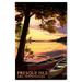 Erie Pennsylvania Presque Isle Canoe and Lake at Sunset Birch Wood Wall Sign (12x18 Rustic Home Decor Ready to Hang Art)