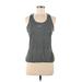 Nike Active Tank Top: Gray Stripes Activewear - Women's Size Medium