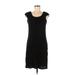 Venus Casual Dress - DropWaist Scoop Neck Short sleeves: Black Print Dresses - Women's Size Medium