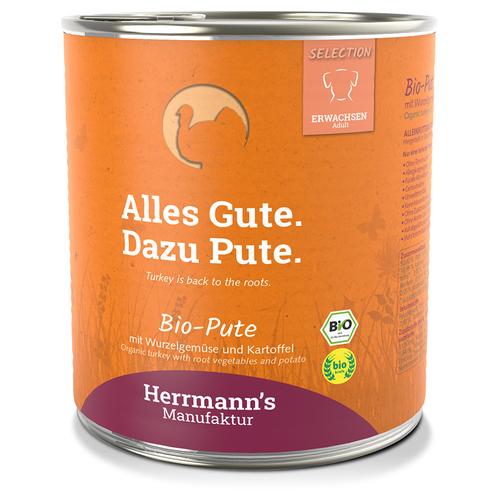 Sparpaket: 12x800g Herrmann´s Bio-Menü Sensitive Bio-Pute mit Bio-Wurzelgemüse und Bio-Kartoffel...