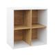 House & Homestyle White 4-Cube Storage Unit - 2x2 ,with Oak Effect Dividers - White - H 60cm x W 60cm x D 29cm